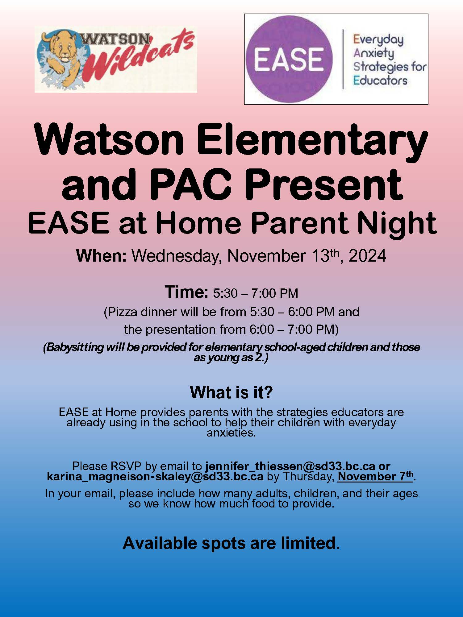 Watson Elementary and PAC Present